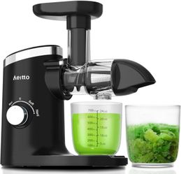 Aeitto Juicer, Cold Press Juicer with Soft & Hard Modes, Quiet Motor, Reverse Function, Juicer Machines Vegetable and Fruit, Juice Extractor machine, 
