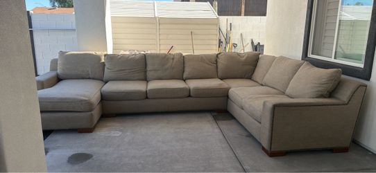 Beige large sectional sofa