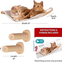Cat Hammock Wall Mounted Shelf with Two Steps Set