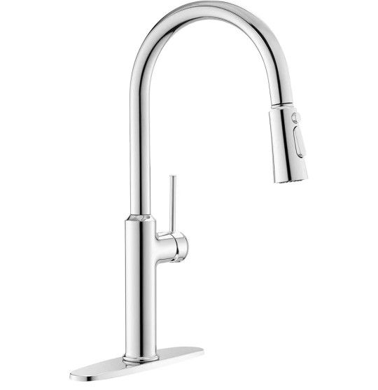 Lavatrum Chrom High Arc Water Faucet Kitchen Single Handle Sprayer