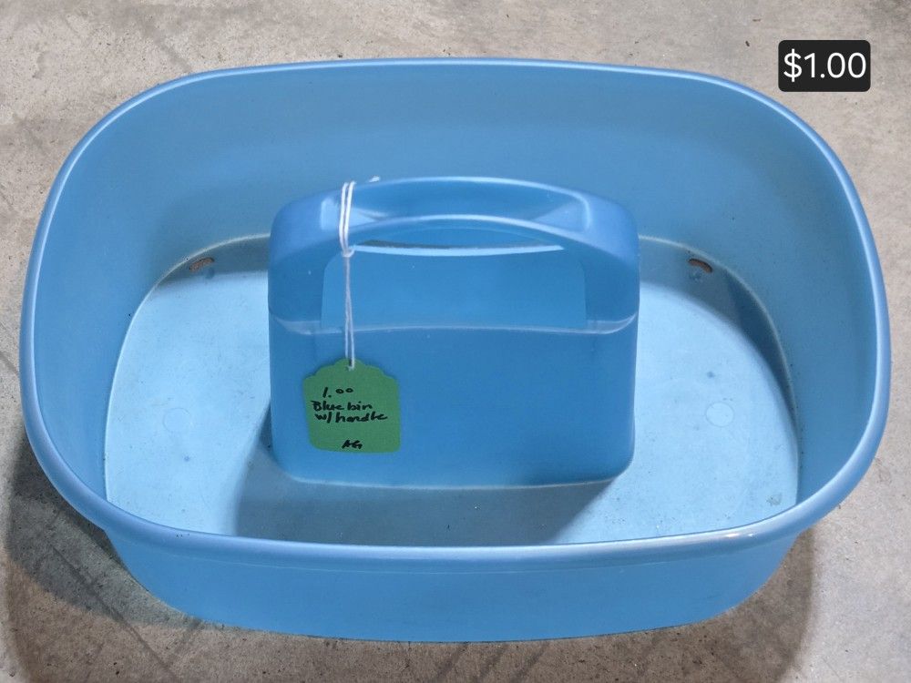 Blue Plastic Utility Caddy with Handle