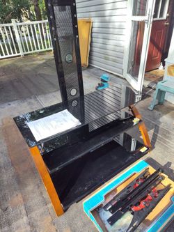 Black Glass TV Stand with Mount