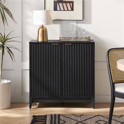 035 Brooklyn Storage Cabinet, Modern Farmhouse Entryway Accent Cabinet, Buffet Sideboard, Credenza, Wood Modular Cabinet with Doors & Shelf, Fluted Pa