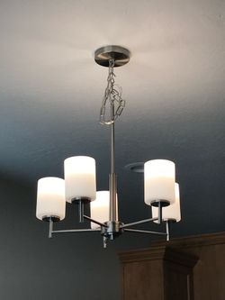 Modern Dining Room Light Fixture - Brushed Nickel and Frosted Glass