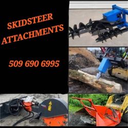 Skidsteer Attachments Splitter, Post Hole Digger, Mulcher, Stump Grinder, Plate
