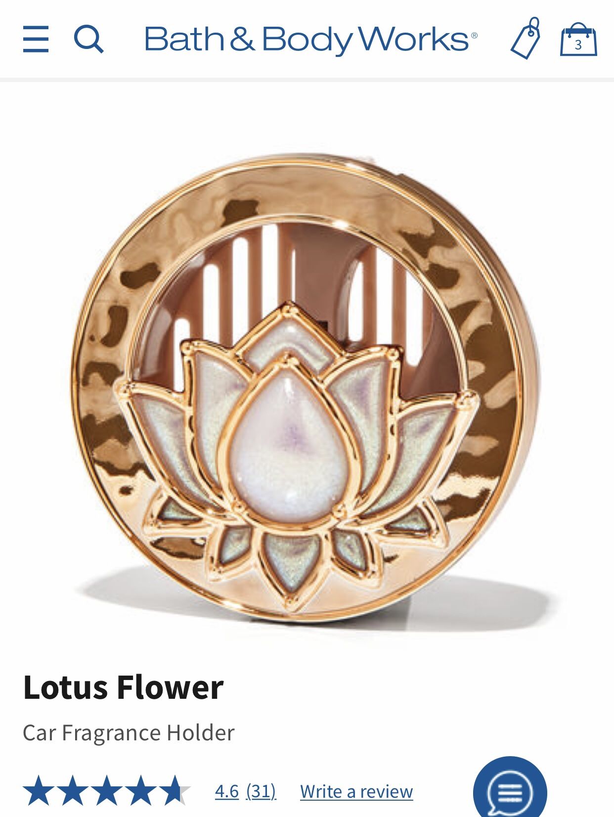 New! BATH & BODY WORKS 💕🪷Lotus Flower 🪷💕Vent or Visor Clip Car Fragrance Holder