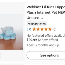 2 Webkinz Hippos 