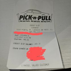 Credit Slip Pick-n-pull