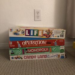 Bored Games- Life, Operation,  Monopoly And Candy Land 