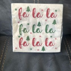 New Sealed 32 Piece Fa La La Lunch Napkins Holiday Christmas 
