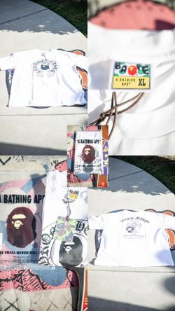 White chrome bape tee