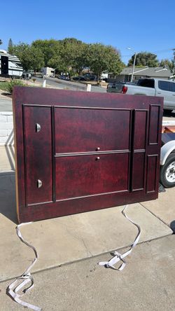Dark Wood Bed Headboard and Frame- free