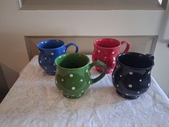 Set Of 4 Temp_tations By Tara multi Colored/polka dot 16oz Coffee Mugs