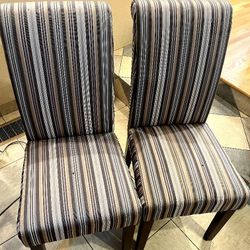 Straight-back Cushioned Chairs (2)