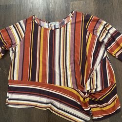 Womans Striped Knot Shirt Size 3x By Absolutely Famous #12