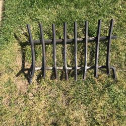 Antique Cast Iron Fireplace Insert Grate Wood Cradle Log Holder