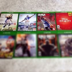  (4) XBOX ONE GAMES - NBA, Madden NFL, Disney, Etc