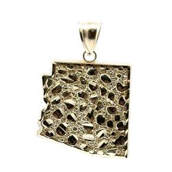 10k Yellow Gold Arizona State Shaped Nugget Pendant For Necklace GP3122530