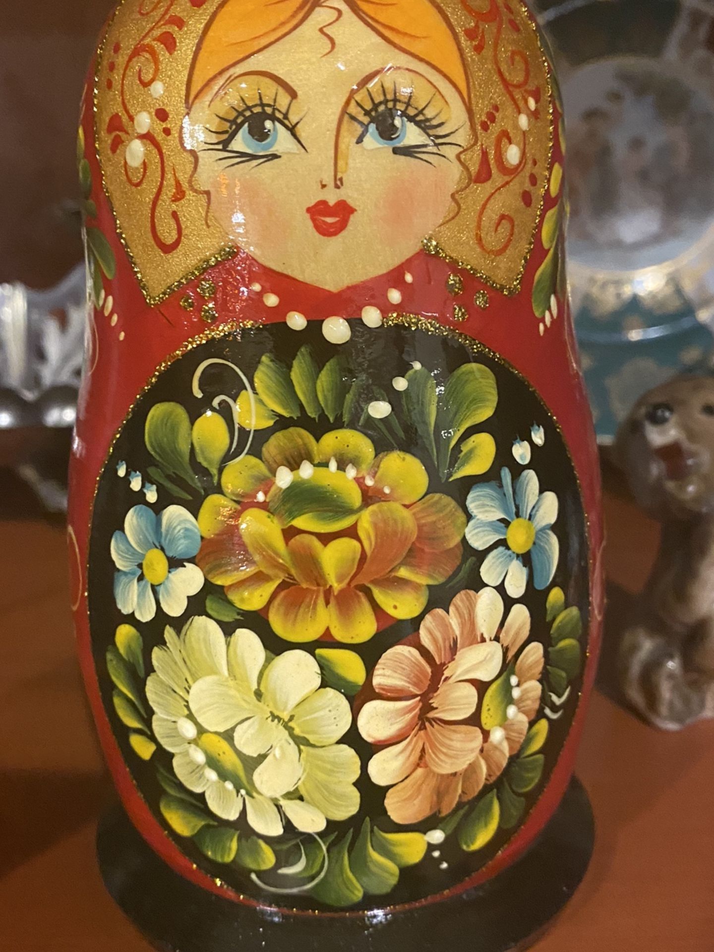 Russian Doll Hand Made 70 Years Old Wooden Antique