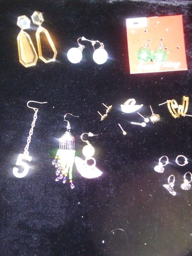 Assorted Vintage Earrings And Charms