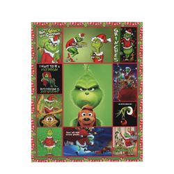 The Grinch Soft Warm Super Cozy Lightweight Fashion Funny Bedding Fleece Throw Blanket for Couch Sofa Bed Home Living Room Bedroom Gift for Women Men 