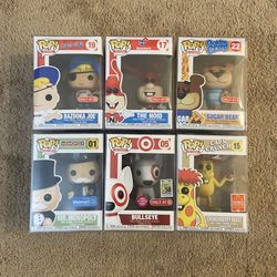 Pop Ad Icon Lot(6) Bullseye SugarBear Bazooka Joe CrunchberryBeast Noid Monopoly