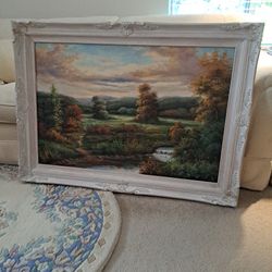 Oil Painting 3 1/2 Feet Wide By 2 1/2 Feet High.