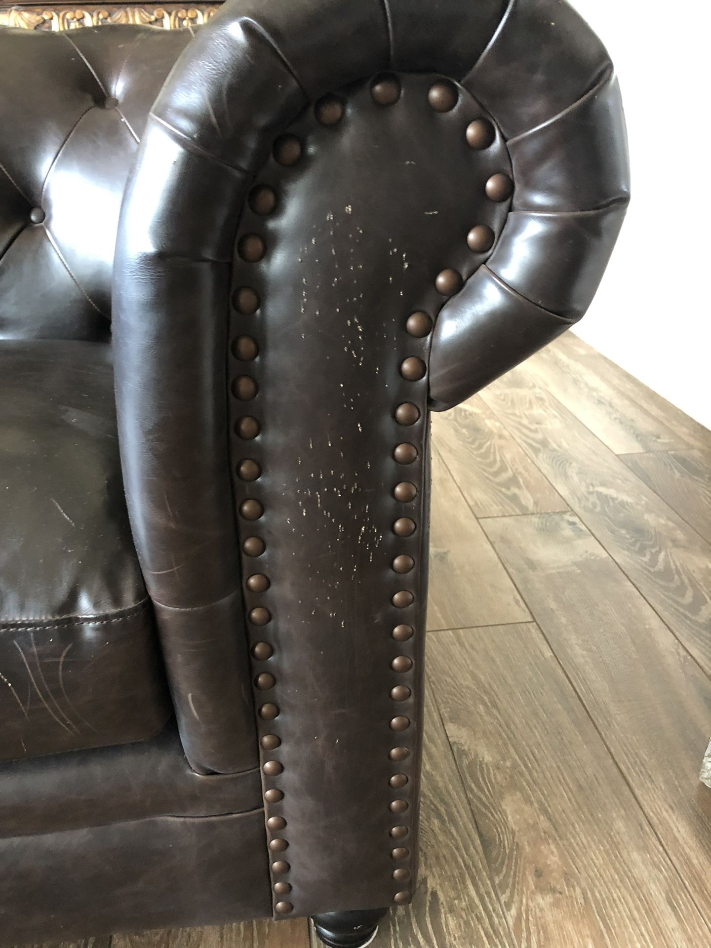 FREE 2 Leather Couches Sofa And Loveseat Together for Sale in