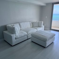 New White Sectional Cloud Couch Sofa