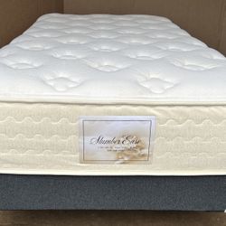 Ex-long Twin Size Mattress & Boxspring & Metal Frame (New Condition)