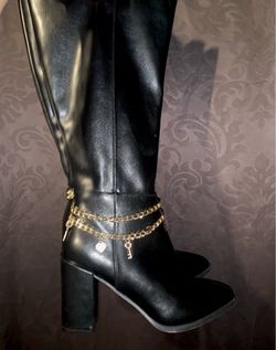 Black high heel boots
