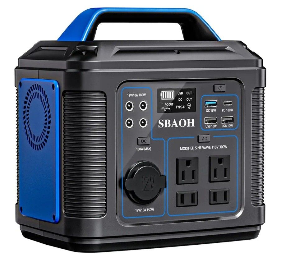 Portable 300W Power Station – Perfect for Camping & Blackouts!