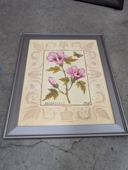 Botanical Hibiscus Flower Framed Wall Art Print