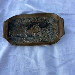 Vintage Aedel Malm Bronze Dish Tray Danish Catch All Horse Hunting Decor