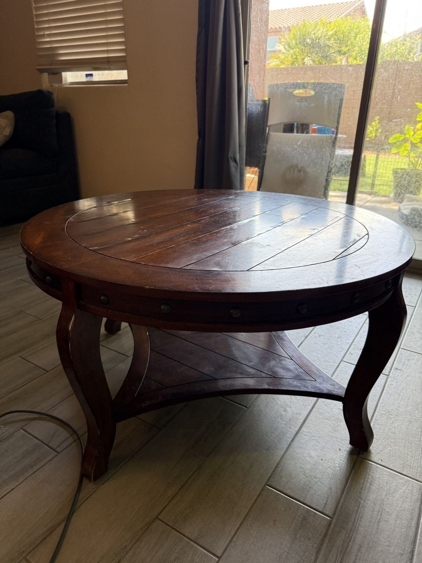 Wooden coffee table and 2 Side tables