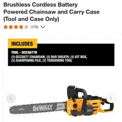 DEWALT 60V Brushless Chainsaw FLEXVOLT with Hard case