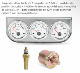 Triple gauge kit volt meter 3 en 1 Car Auto Gauge new