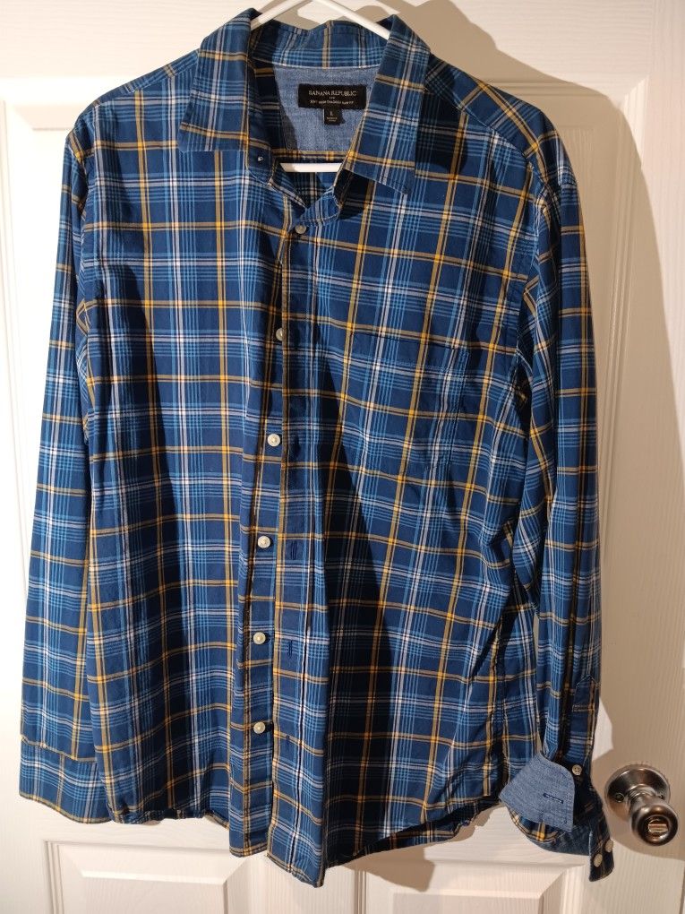 Banana Republic Blue Yellow/ Plaid