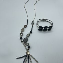 Collar de moda con cordón de cuentas para mujer Y Pulsera 