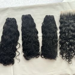 18” Raw Natural Wave bundles  W 18” Natural Wave Closure Deal