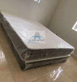 Queen mattress regular set with box spring ( 2pc brand new) NEW KING-QUEEN-FULL-TWIN SIZE SETS MATTRESS AND BOX SPRING 