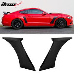 Fits 2015-2023 Ford Mustang GT350 Style Side Fender Trim Gloss Black Vent ABS 2PCS