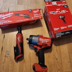1/2 Inch Torque Impact Wrench W Friction Ring And 3/8 Ratchet Milwaukee Fuel