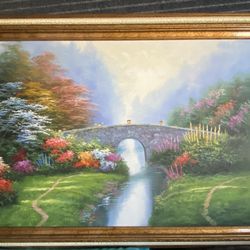 BEAUTIFUL GARDEN OIL PAINTING CANVAS 