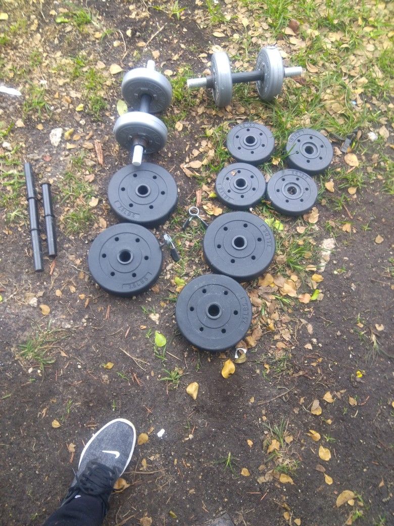 Plastic Dumbbells Weights Great Condition