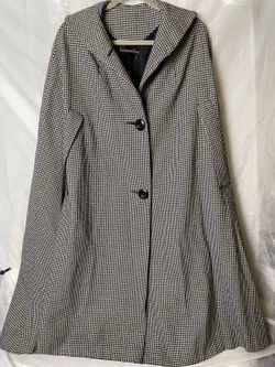 Livingston Bros houndstooth rain coat poncho cape