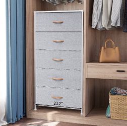 Dresser storage tower Light Gray 5 -Drawer 23.2-in W Combo dresser