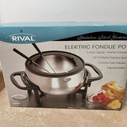 Rival Stainless Steel Electric Fondue Pot Set