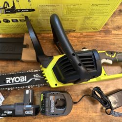 RYOBI ONE+ 18V 10 in. Battery Chainsaw with 1.5 Ah Battery and Charger