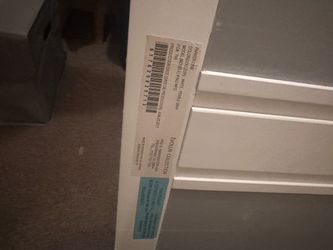 Gray and white full size headboard